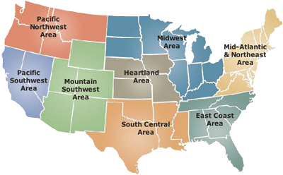 Regional map of the United States